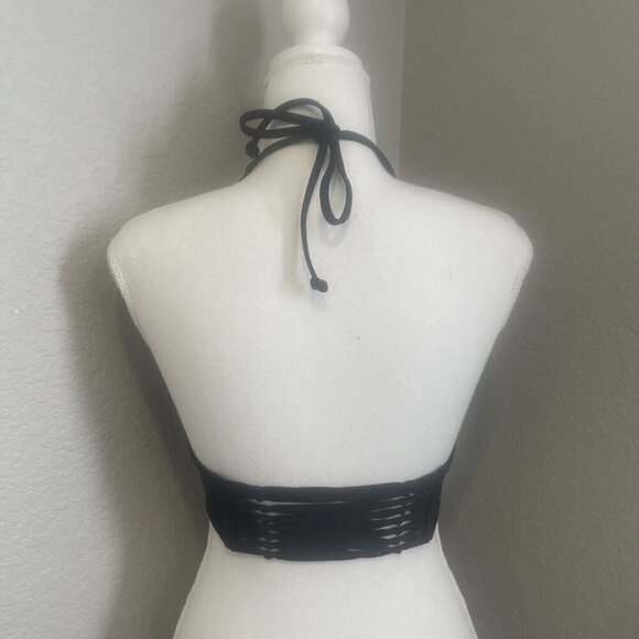 VICTORIA SECRET PINK SWIM Twist Cage Small Bikini Top Black Swimsuit Pink - Picture 4 of 9